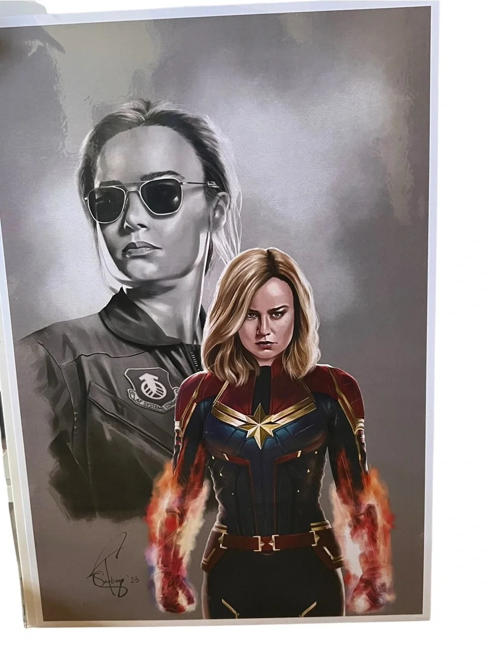 Captain Marvel (Carol Danvers) lithograph created by artist Tony Santiago - Picture 5 of 5